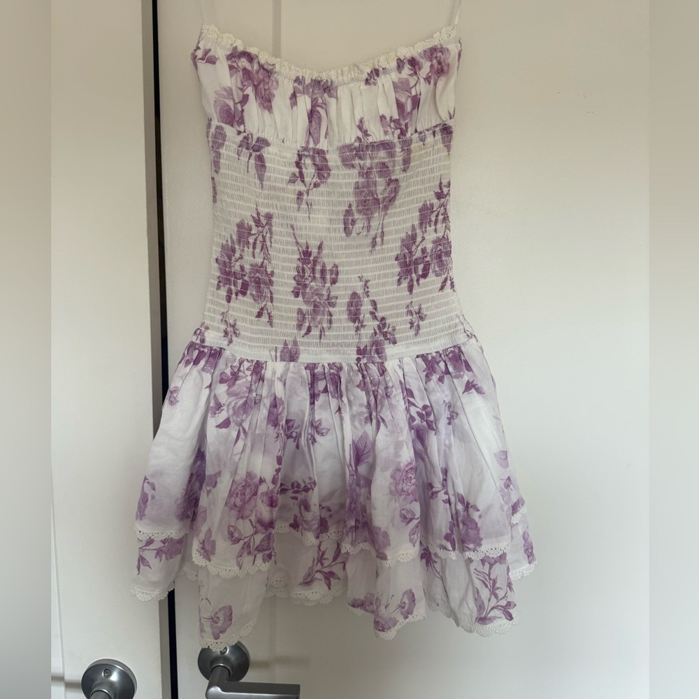 Floral Purple and White Dress